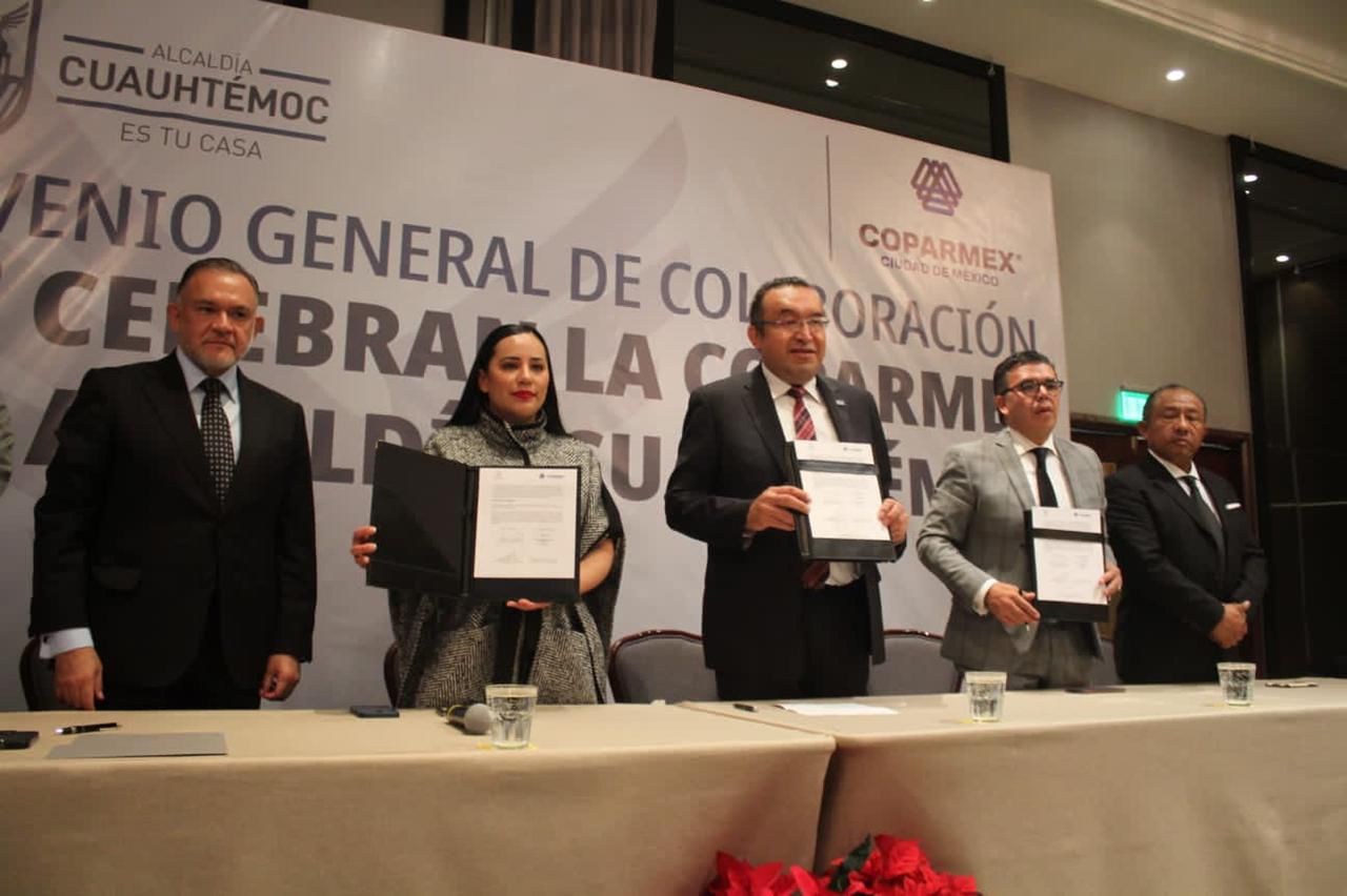 Coparmex CDMX firma convenio con la Alcaldía Cuauhtémoc para impulsar el desarrollo empresarial y fomentar el empleo