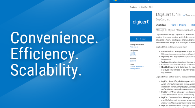 DigiCert ONE ya disponible en el Microsoft Azure Marketplace