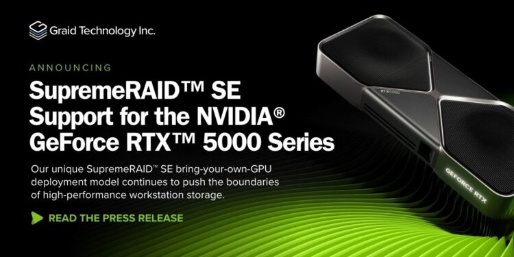 Graid Technology anuncia la compatibilidad de SupremeRAID SE con la serie NVIDIA GeForce RTX 5000