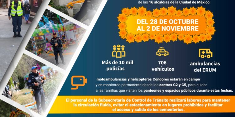 Despliega SSC operativo por Día de Muertos en toda la CDMX